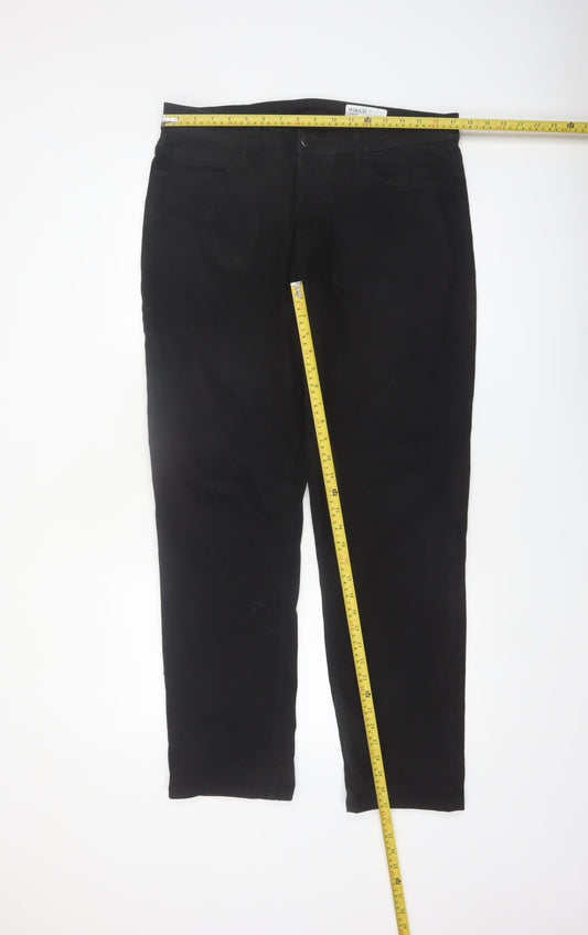 Denim Co. Men's Black Relaxed Fit Straight Jeans W34 L32