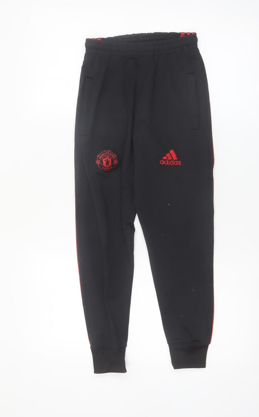 Adidas Boys Black Manchester United Joggers 14 Years Football Activewear