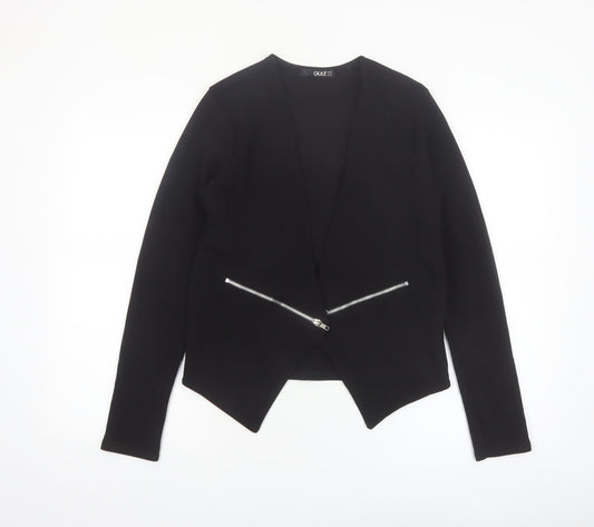Quiz Women’s Black Zip Detail Slim Fit Blazer Jacket Size 10