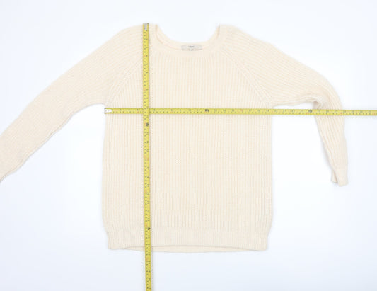 Next Womens Ivory Chunky Knit Crew Neck Jumper Size 14