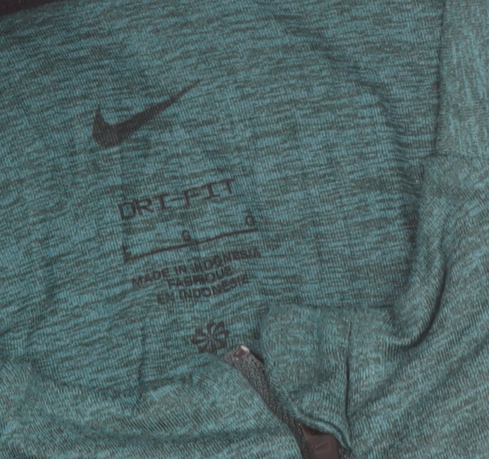 Nike Men Green Dri-FIT Long Sleeve 1/4 Zip Running Top M
