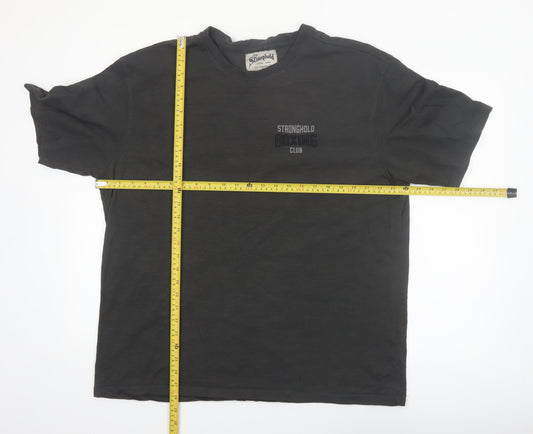 The Stronghold Men's Black XL Relaxed Fit Boxing Club T-Shirt