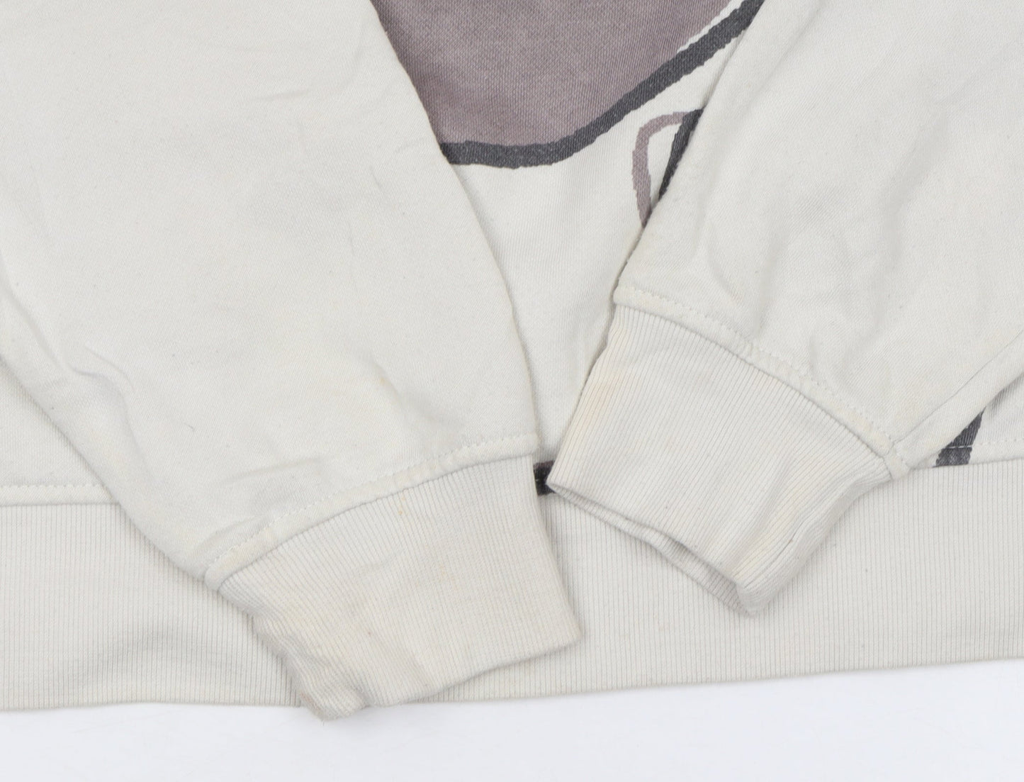 Disney Women Beige Mickey Mouse Pullover Sweatshirt Size S