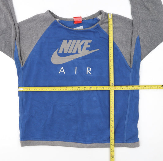 Nike Boys Blue Grey Air Logo Pullover Sweatshirt 13-14 Years