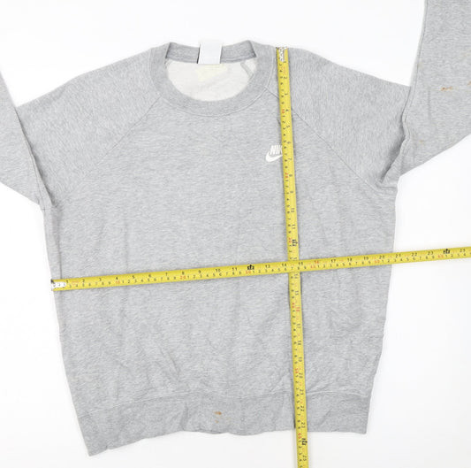 Nike Women Grey Crew Neck Sweatshirt Medium - Casual Pullover