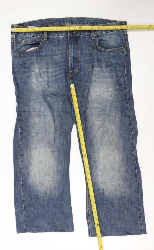 Lee Men's Blue Straight Regular Fit Denim Jeans W38 L34