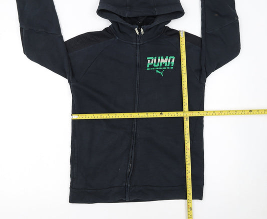 Puma Boys Black Full Zip Hoodie 13-14 Years Classic Sportswear