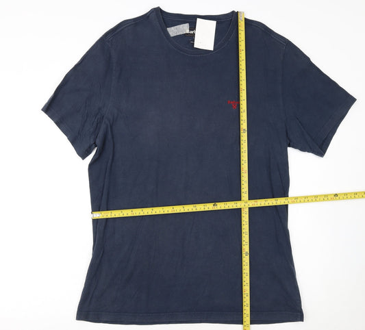 Barbour Men's Navy Blue XL Tailored Crew Neck Cotton T-Shirt