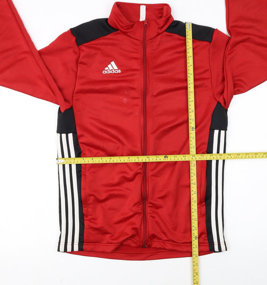 Adidas Men's Red Track Jacket M Full Zip Sports Training Top