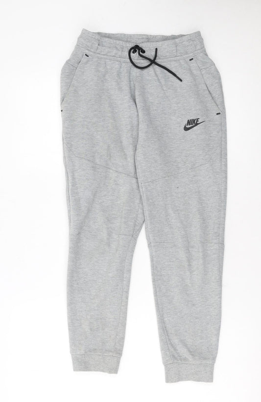 Nike Boys Grey Jogger Trousers Size 12 Years Elastic Waist Fleece Bottoms
