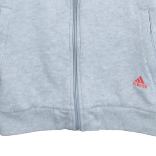 Additional view of adidas boys’ grey full zip hoodie 15-16y sports fleece sweatshirt