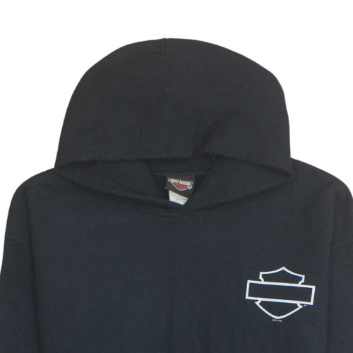 Harley-Davidson Men's Black Pullover Hoodie L Motorcycle Graphic