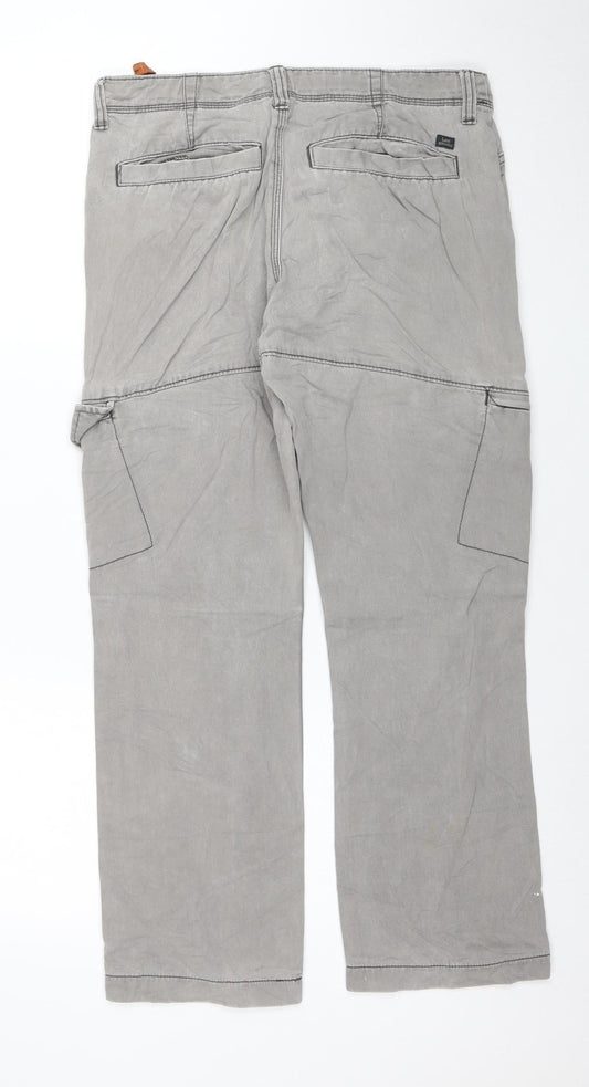 Lee Womens Grey Cargo Slim Fit Jeans Size 16