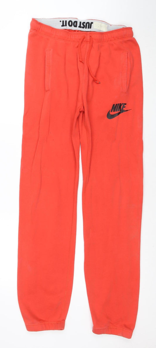 Nike Men's Red Jogger Sweatpants Size S Regular Fit Cotton Blend