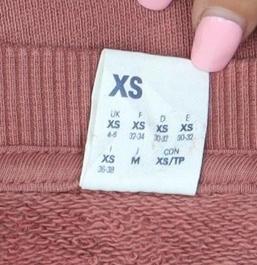 Reebok Womens Pink XS Pullover Crew Neck Sweatshirt Cotton Blend