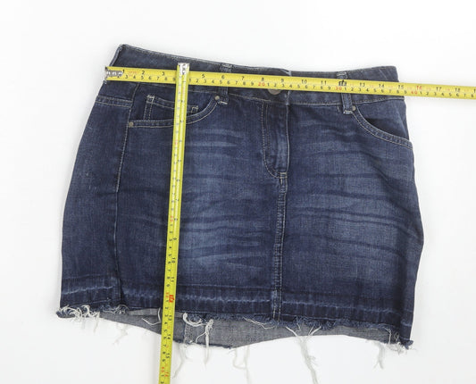 Dorothy Perkins Women’s Blue Denim Mini Skirt Size 10 Cotton Casual