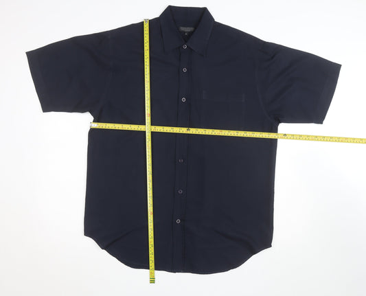 Contemporary Tailoring Men's Blue L Short Sleeve Button-Up Shirt