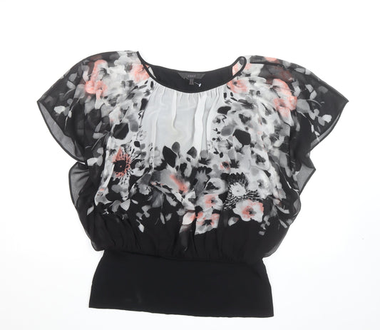 Coast Women's Multicoloured Floral Chiffon Tunic Blouse Size 14