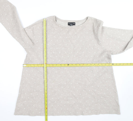 Cynthia Rowley Woman Beige Polka Dot Knit Jumper UK 22/24