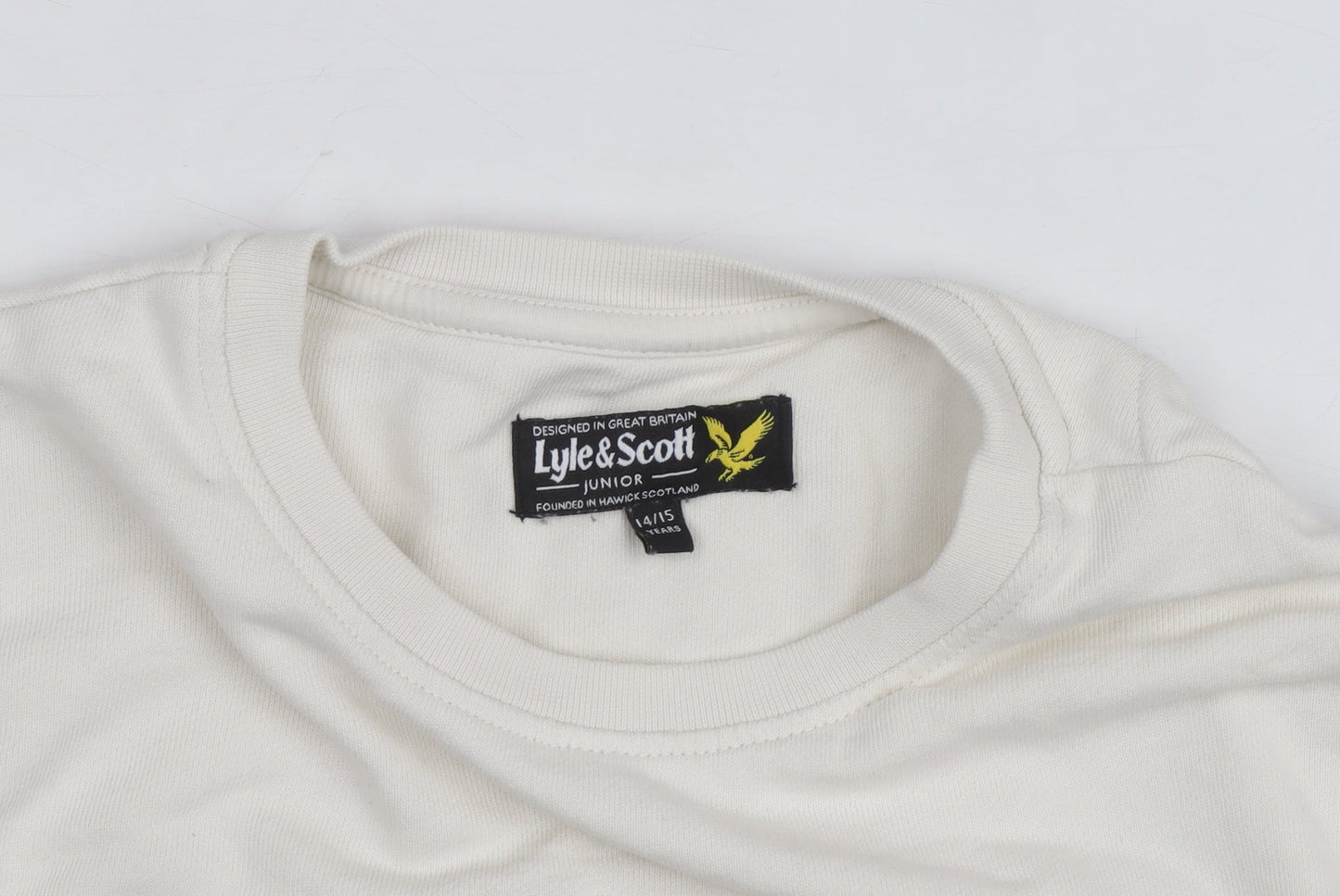 Lyle & Scott Teens White Logo Sweatshirt 14 Slim Pullover
