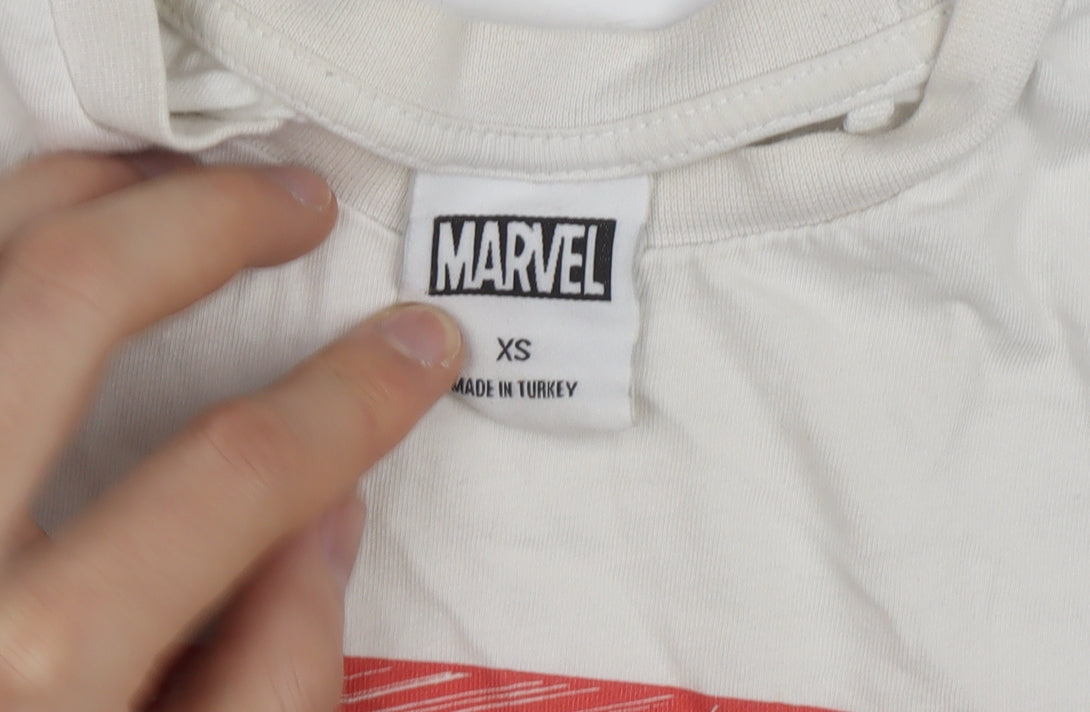 Marvel White XS Women's Short Sleeve Crew Neck T-Shirt