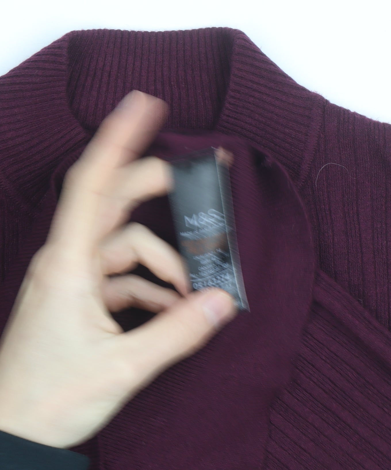 Marks and Spencer Womens Purple Mock Neck Ribbed Pullover Jumper Size 12