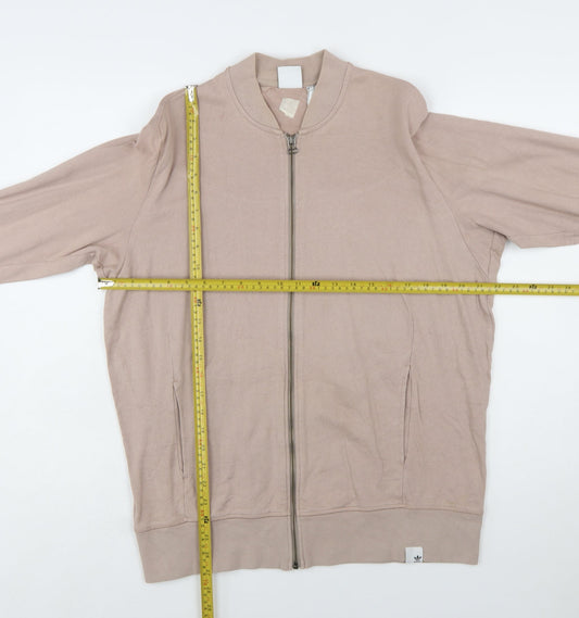 Adidas Women’s Beige Full Zip Sweatshirt Size 16 Cotton Casual
