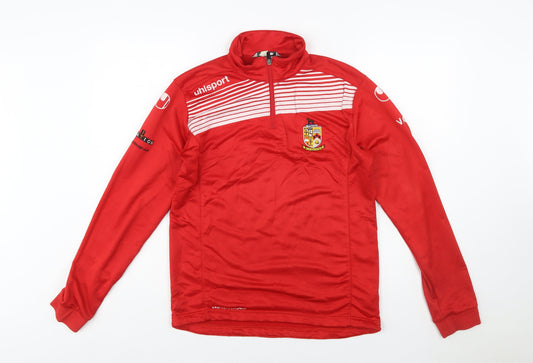 Uhlsport Men's Red Small 1/4 Zip Football Training Top