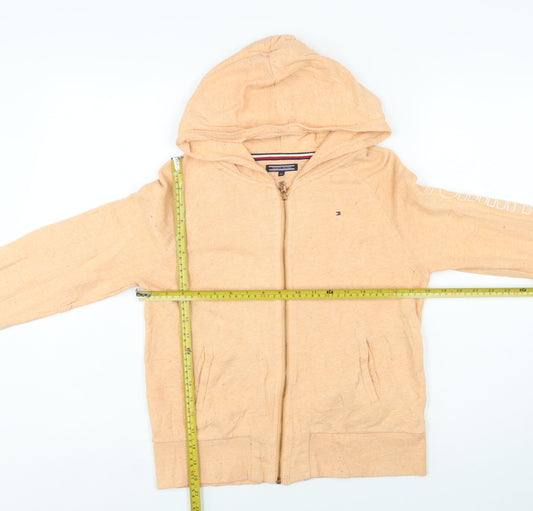 Tommy Hilfiger Boys Beige Full Zip Hoodie 164 Cotton Blend Casual Sweatshirt
