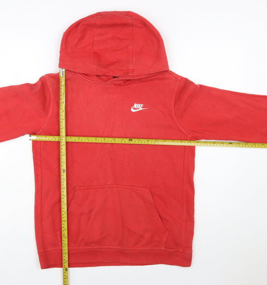 Nike Boys Red Pullover Hoodie XL 158-170cm Cotton Blend