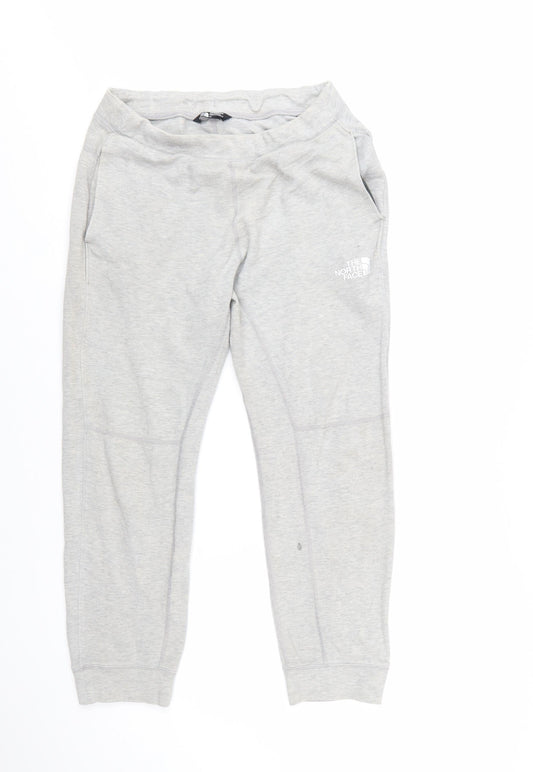 The North Face Boys Grey Jogger Sweatpants Size L Elastic Waist Comfort
