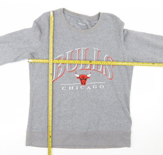 Tek Gear Womens Grey Chicago Bulls Sweatshirt Size L Classic Fit