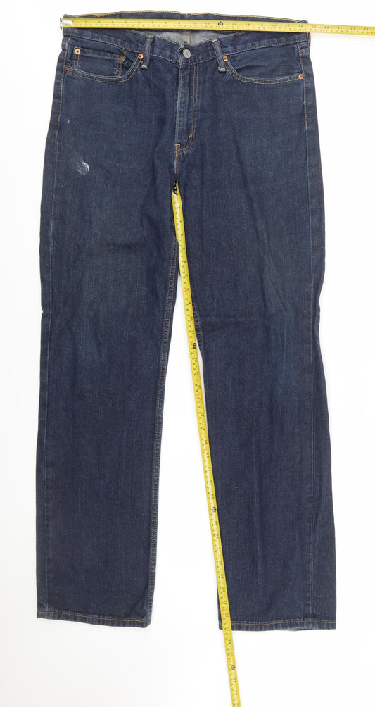 Levi Strauss Men's Blue 514 Straight Leg Jeans W36 L34 Cotton Denim