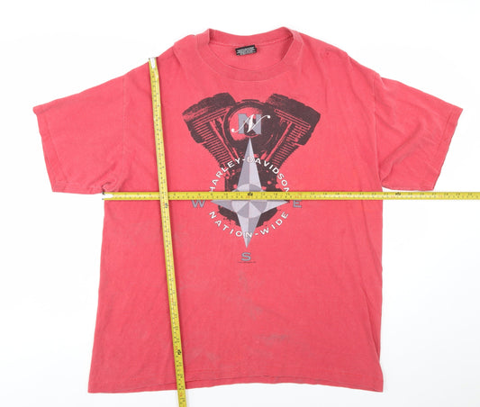 Harley-Davidson Men's Red Graphic XL Cotton Classic T-Shirt
