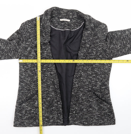 George Women’s Black Herringbone Tweed Blazer Size 14 Workwear Jacket