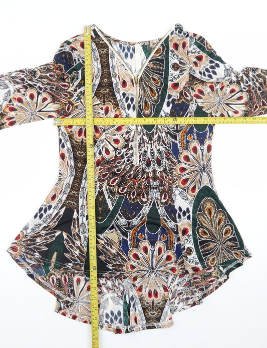Stella Women Multicoloured Bohemian Tunic Blouse Size 12