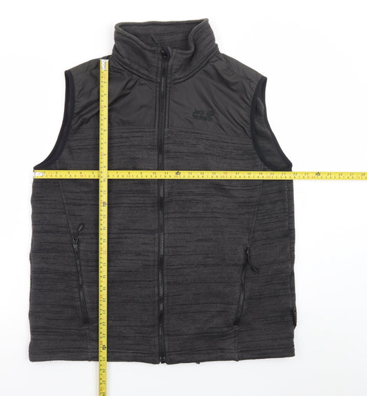 Jack Wolfskin Mens Grey Fleece Bodywarmer Waistcoat L 40in
