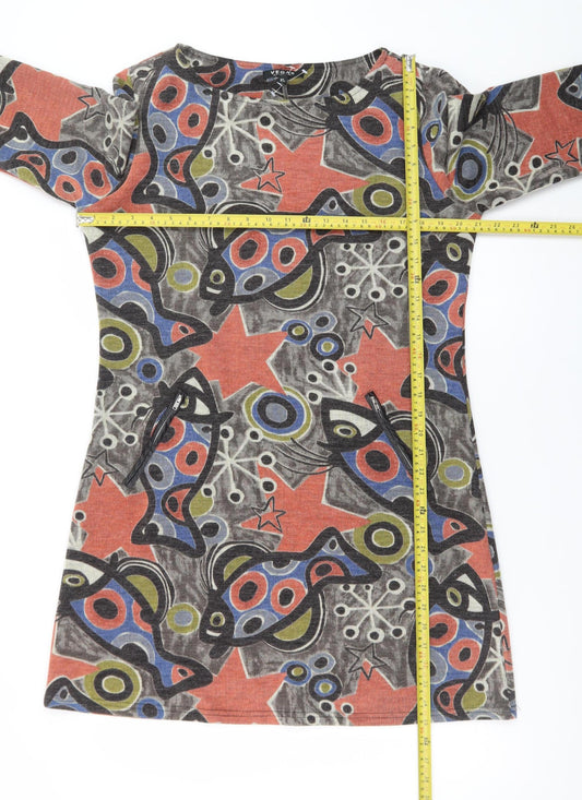 Vegas Collection Women Multicoloured XL Shift Dress Retro Print