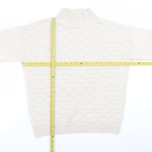 Next Women Ivory Mock Neck Knit Jumper Size M