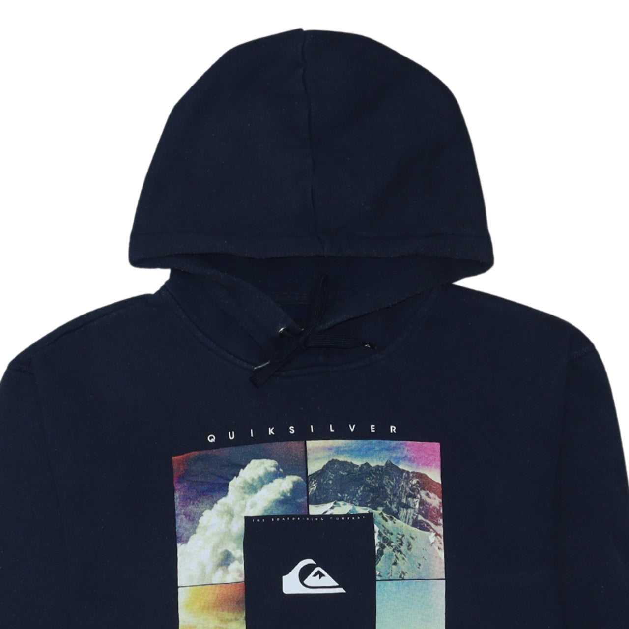 Quiksilver Mens Blue XL Pullover Hoodie Surf Graphic Fleece