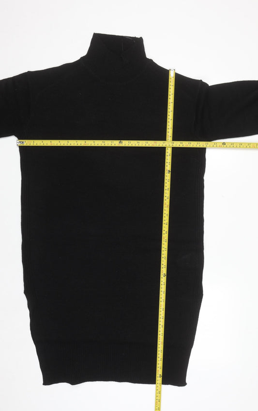 Brave Soul Women’s Black Roll Neck Tunic Jumper Size 12