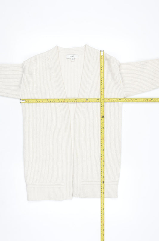 Marks and Spencer Women Ivory Long Sleeve Knit Cardigan XS