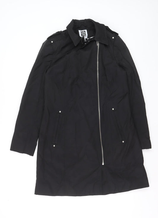 Debenhams The Collection Petite Black Long Trench Coat Size 10