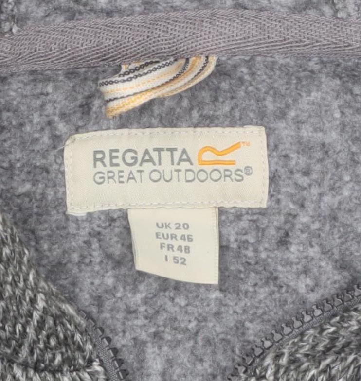 Regatta Womens Grey Hooded Mid-Length Full Zip Fleece Jacket UK 20