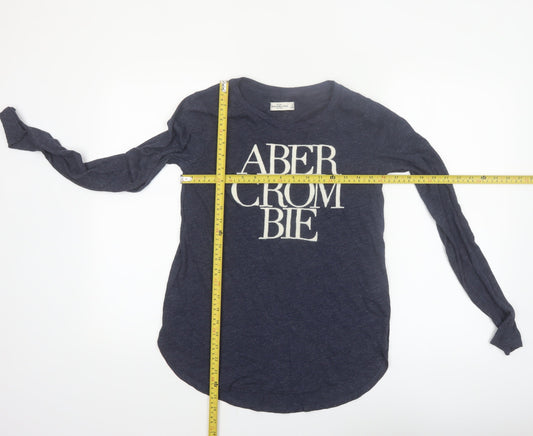 Abercrombie & Fitch Women's Blue Long Sleeve Basic T-Shirt Size S