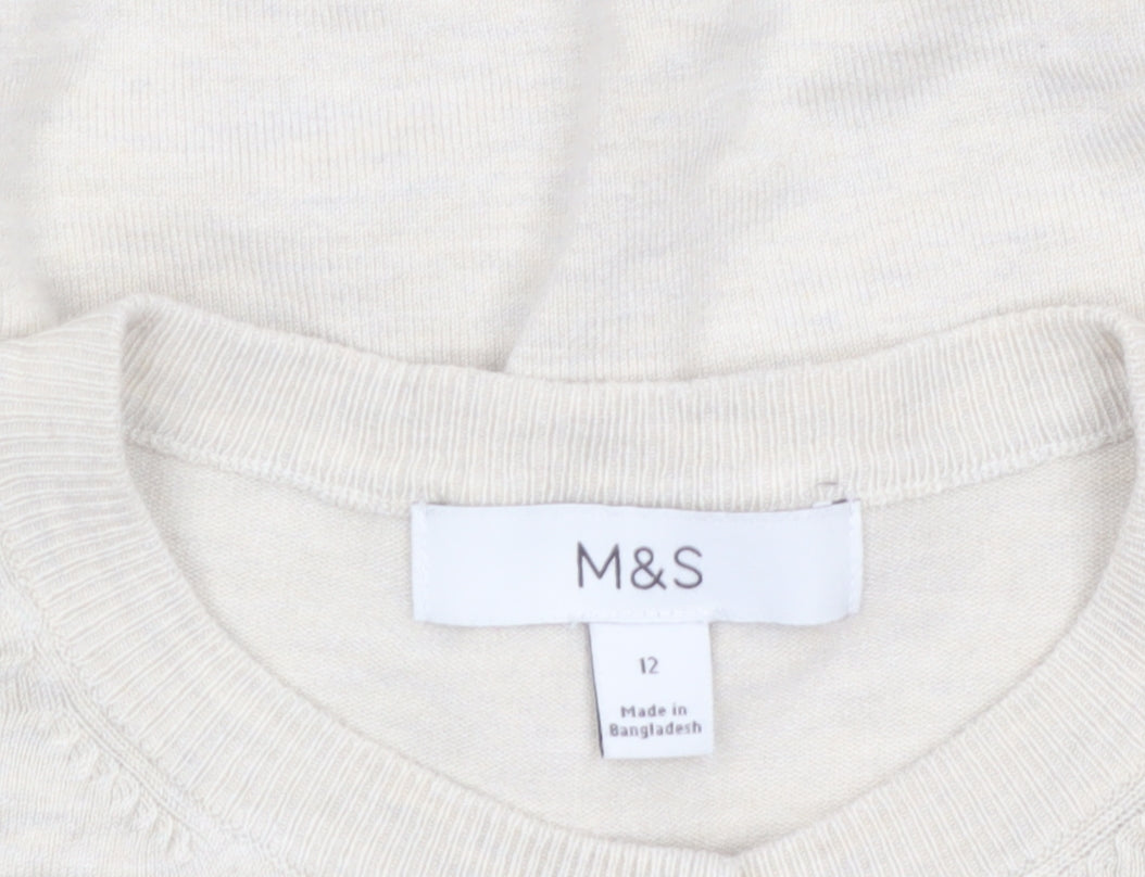 Marks and Spencer Women’s Beige Size 12 Button Cardigan