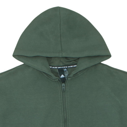 Adidas Womens Green Full Zip Hoodie Size M Classic Sportswear