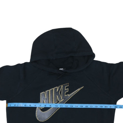 Nike Women's Black Medium Pullover Hoodie with Gold Logo