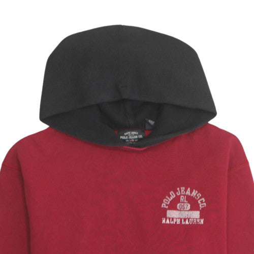 Ralph Lauren Polo Jeans Red Hoodie Men's M Pullover Fleece