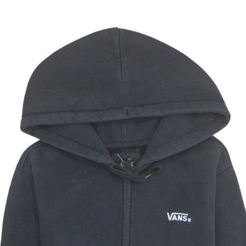 Vans Mens Black Full Zip Hoodie Large Cotton Fleece Skateboarding